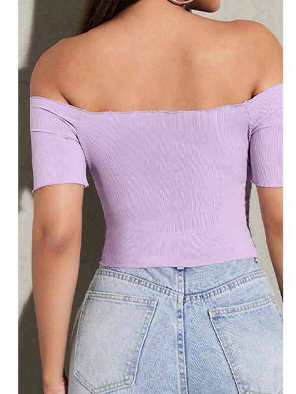 Off-Shoulder Ruched Crop Top