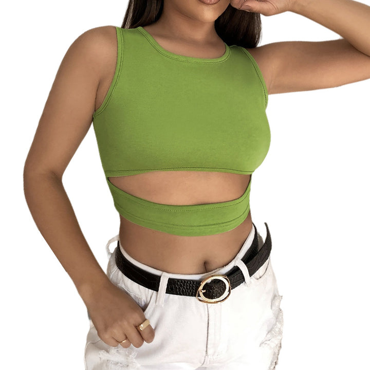 Cut Out Fitted Crop Top
