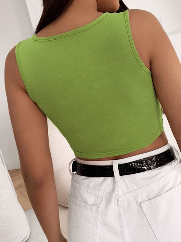 Cut Out Fitted Crop Top