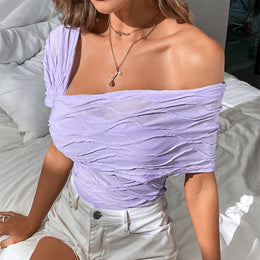 Striped One Shoulder Top