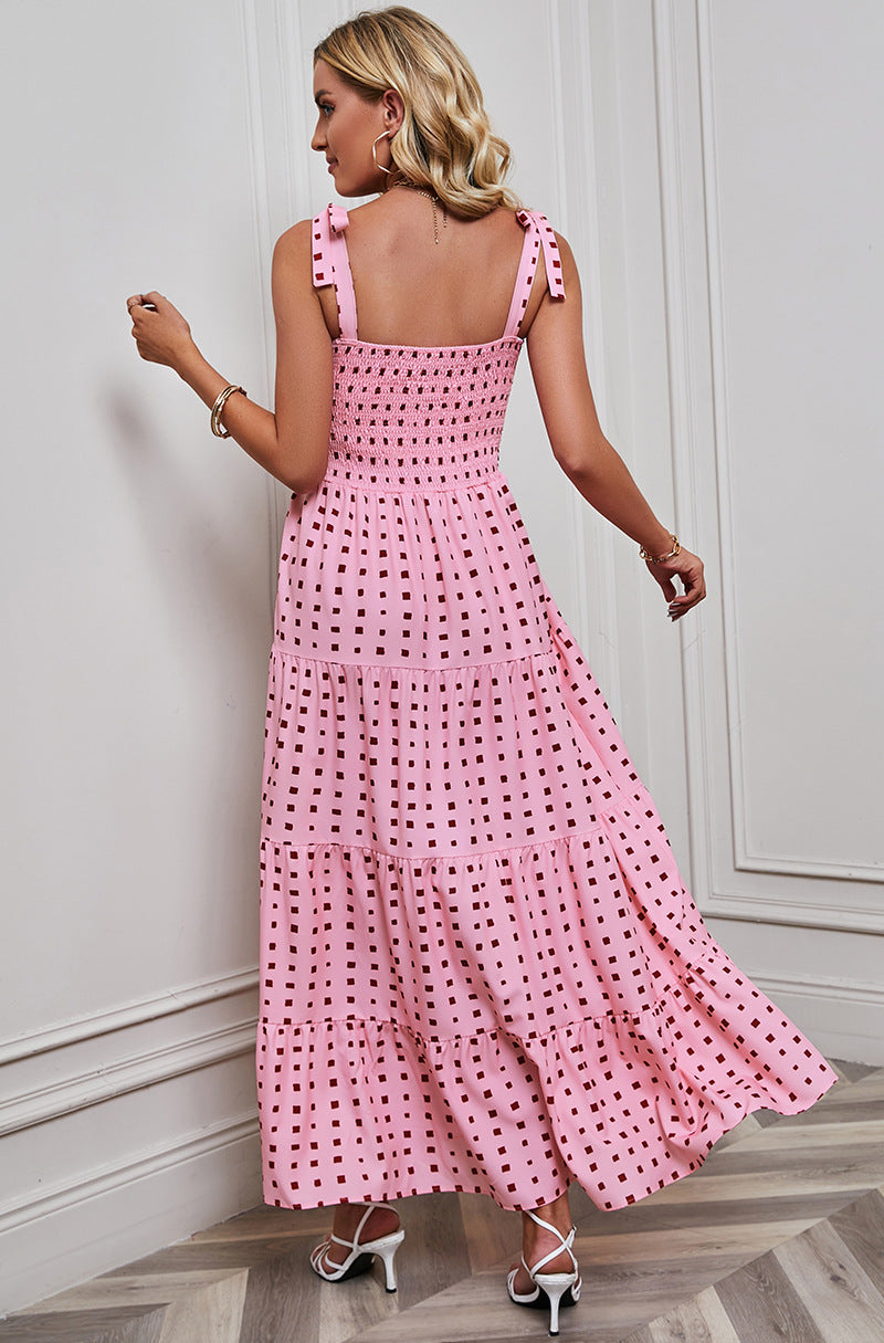 Polka Dot Printed Maxi Dress