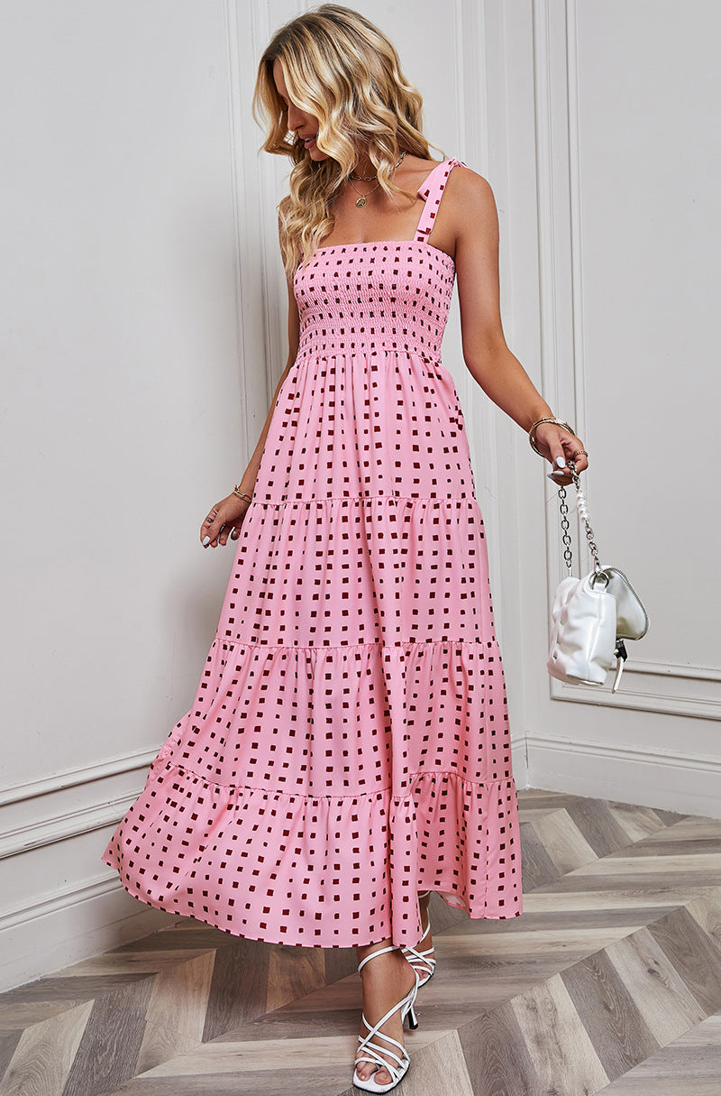 Polka Dot Printed Maxi Dress