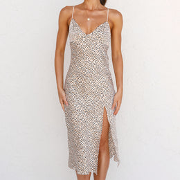 Sleeveless Abstract Print Midi Dress