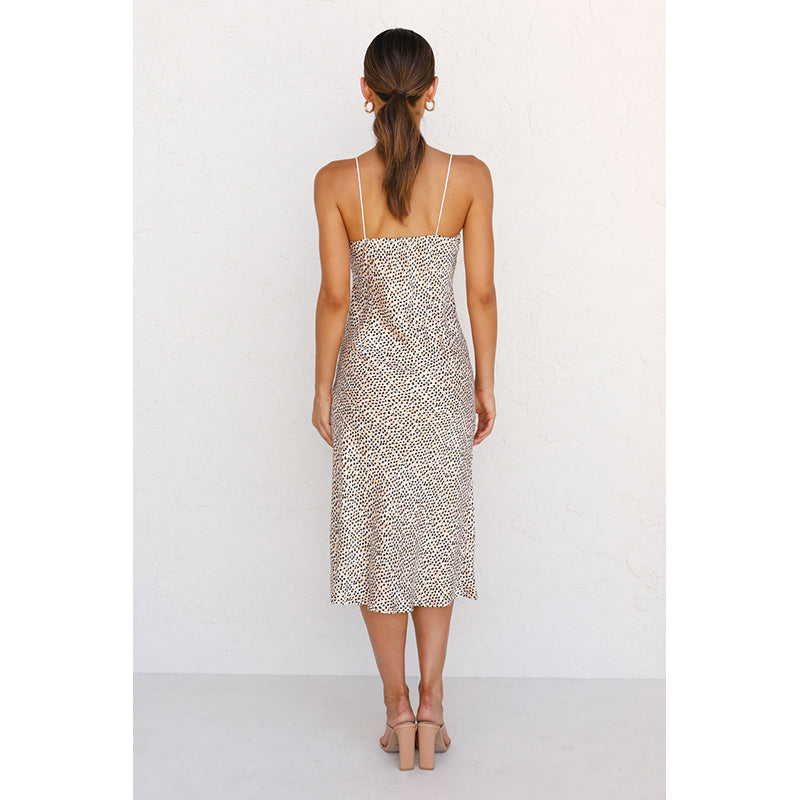 Sleeveless Abstract Print Midi Dress