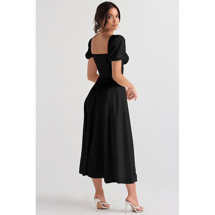 Black Square Neck Maxi Dress
