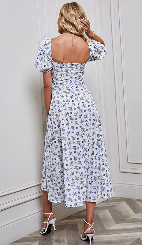 Floral Printed Fit & Flare Midi Dress