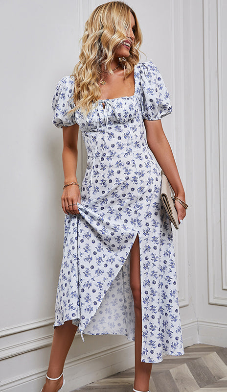 Floral Printed Fit & Flare Midi Dress