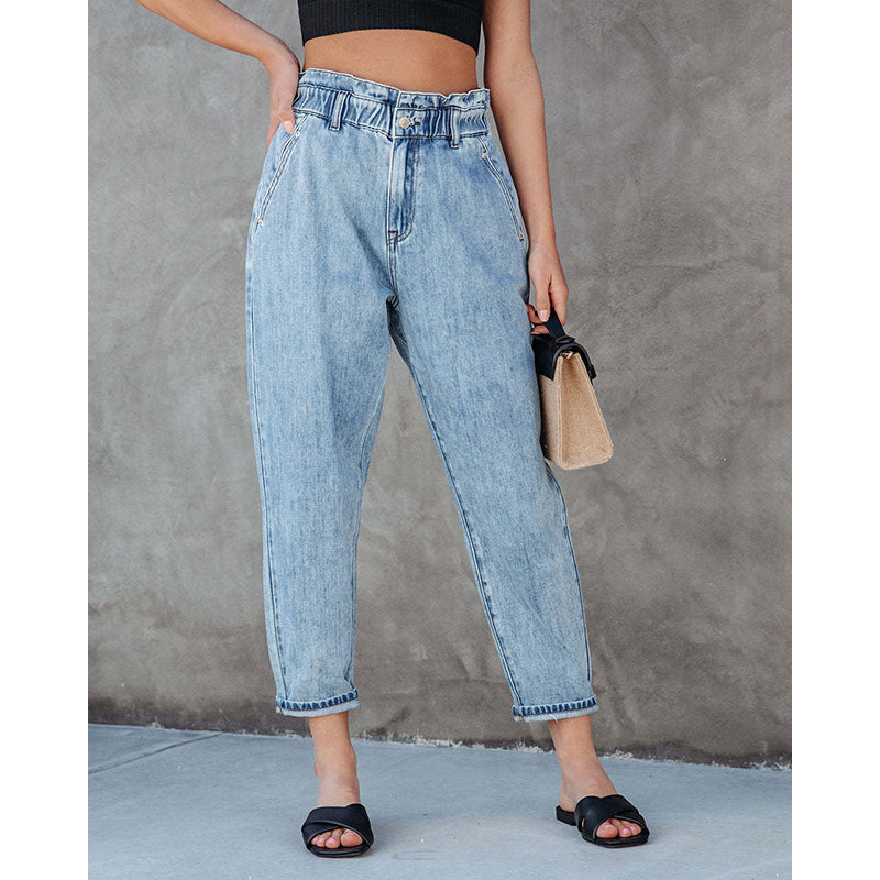 Women Straight Fit Mid Rise Clean Look Cotton Jeans