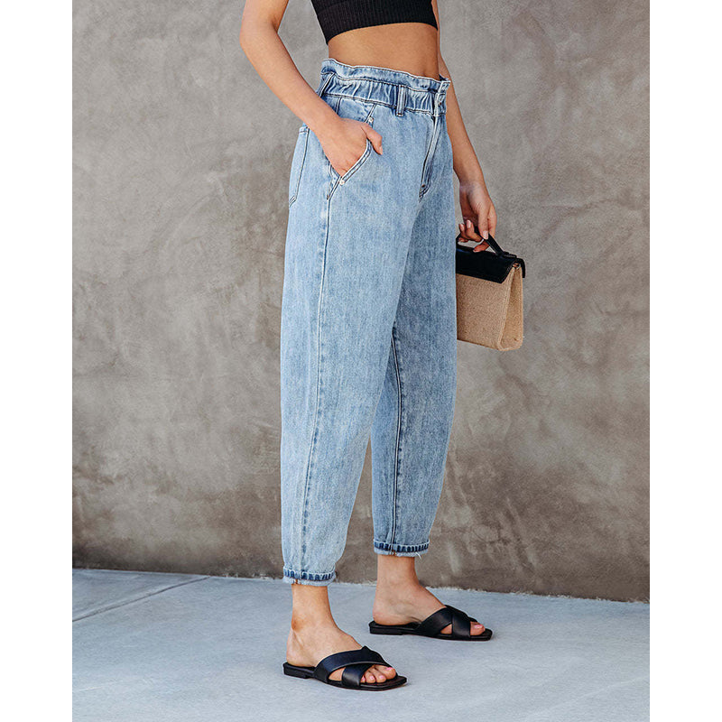 Women Straight Fit Mid Rise Clean Look Cotton Jeans