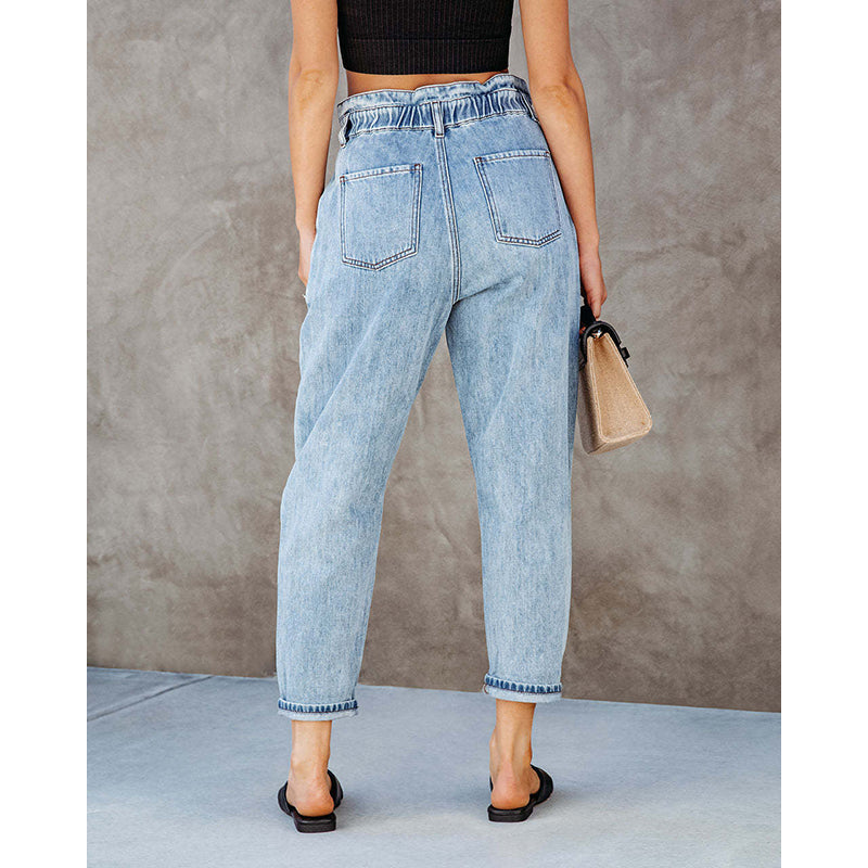 Women Straight Fit Mid Rise Clean Look Cotton Jeans