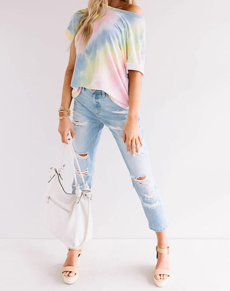Tie And Dye Extended Sleeves T-Shirt