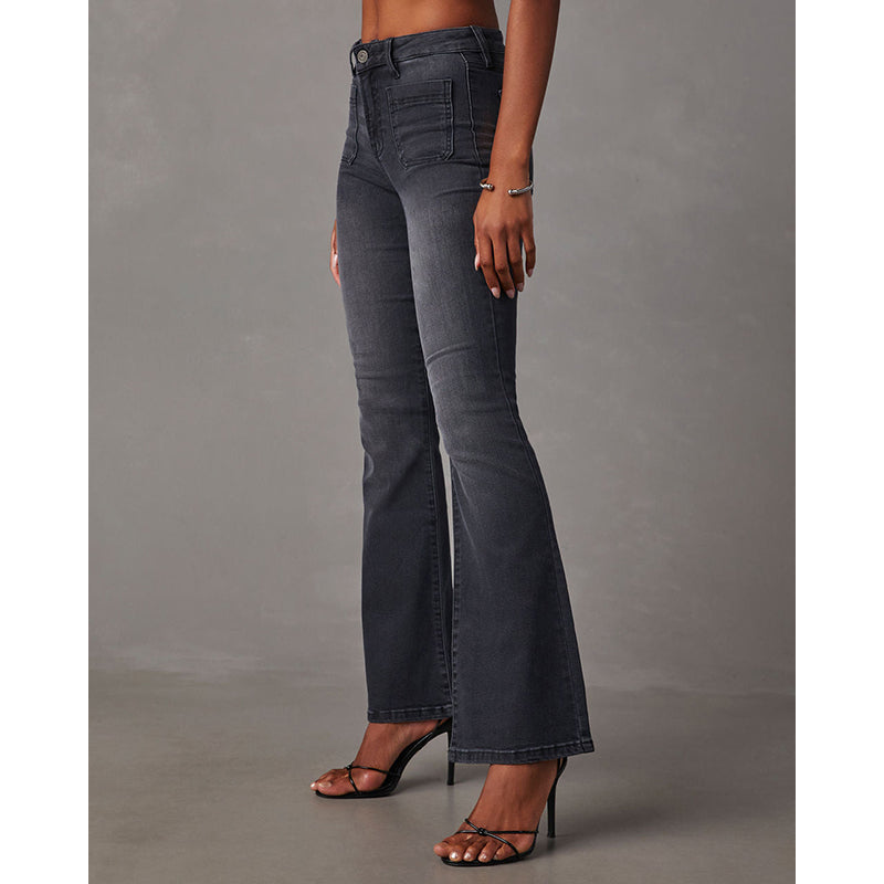 Women Mid-Rise Bootcut Clean Look Light Fade Cotton Jeans