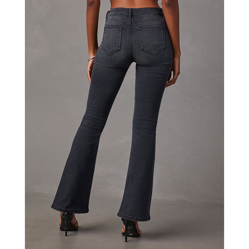 Women Mid-Rise Bootcut Clean Look Light Fade Cotton Jeans