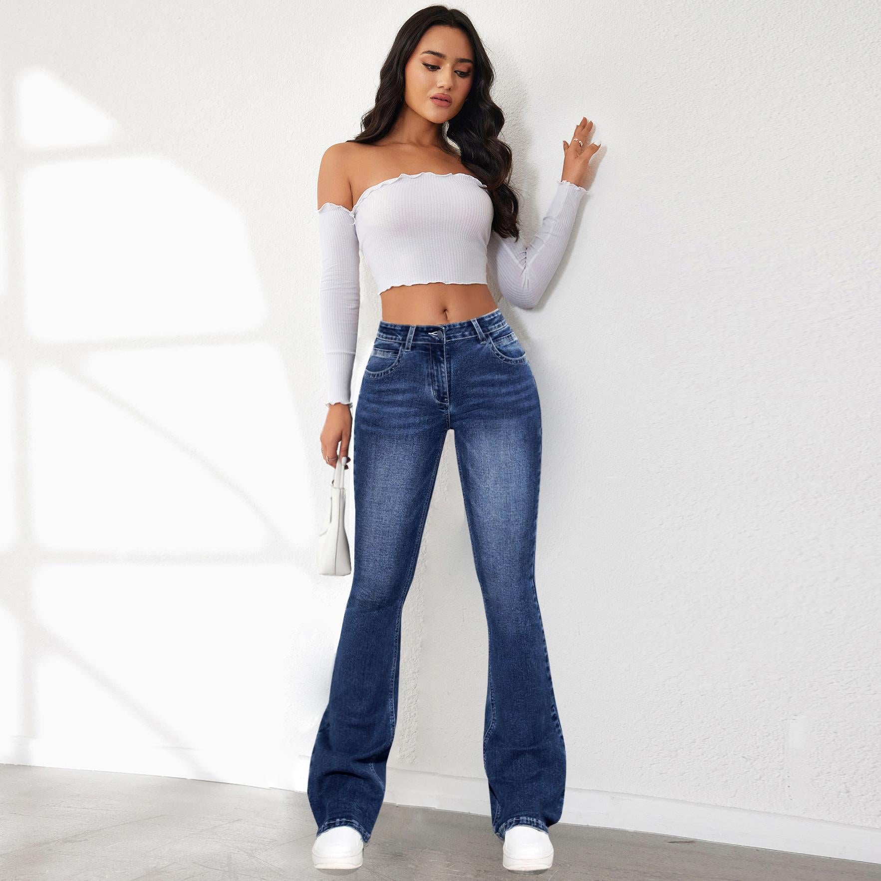 Women Bootcut Light Fade Jeans