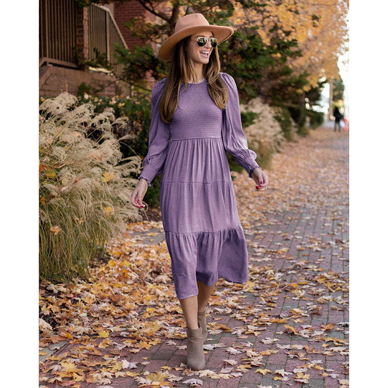 Purple Fit & Flare Midi Dress