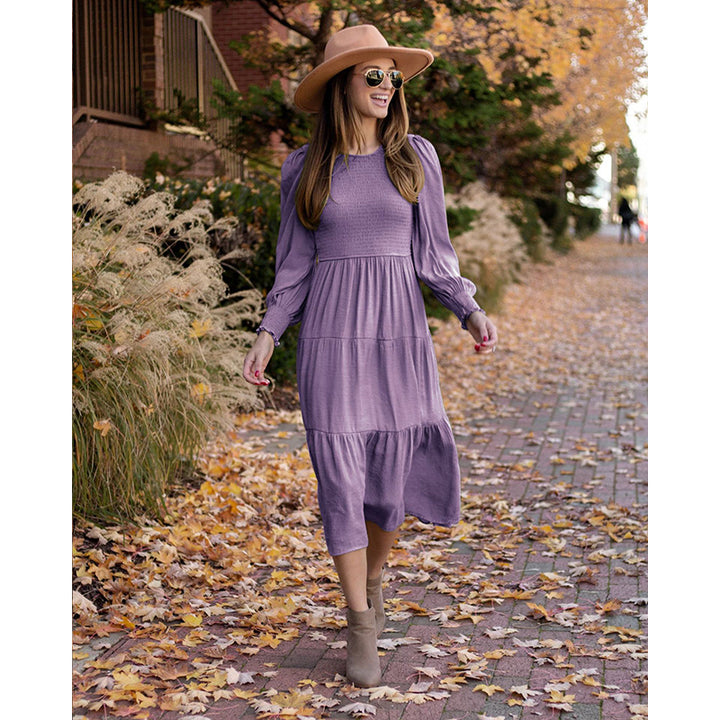 Purple Fit & Flare Midi Dress