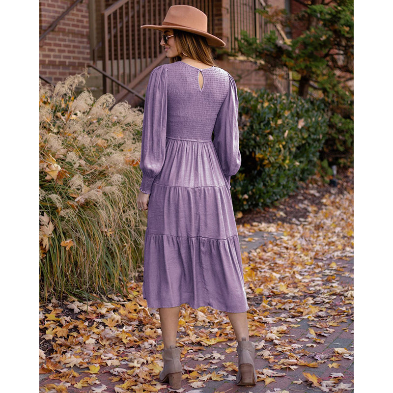 Purple Fit & Flare Midi Dress