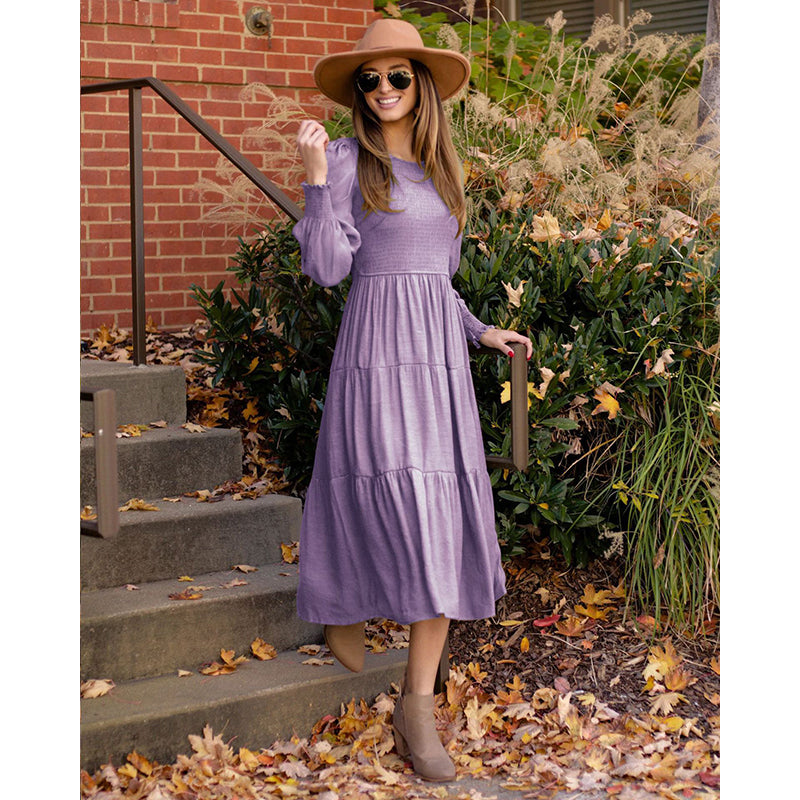 Purple Fit & Flare Midi Dress