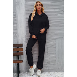 Black Hooded Pullover With Joggers