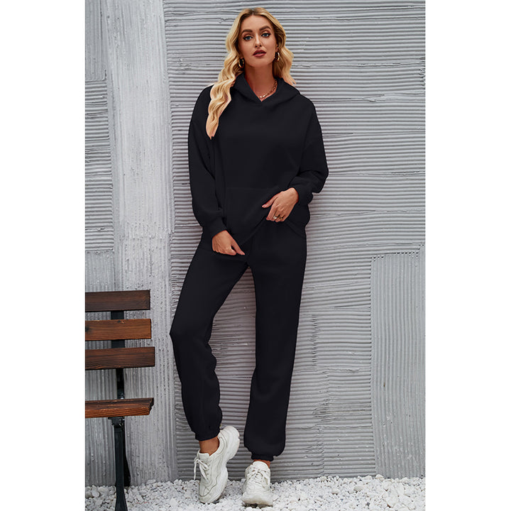 Black Hooded Pullover With Joggers