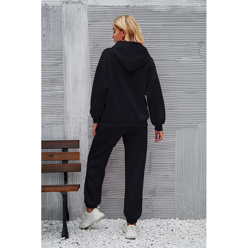 Black Hooded Pullover With Joggers