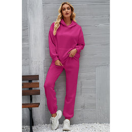Fuchsia Hooded Pullover With Joggers