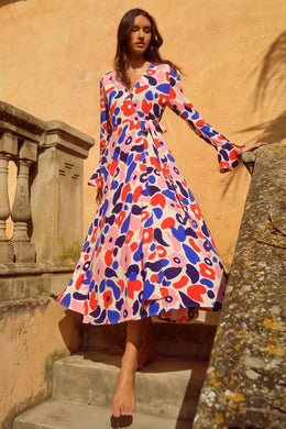 Pink Floral Printed Maxi Dress