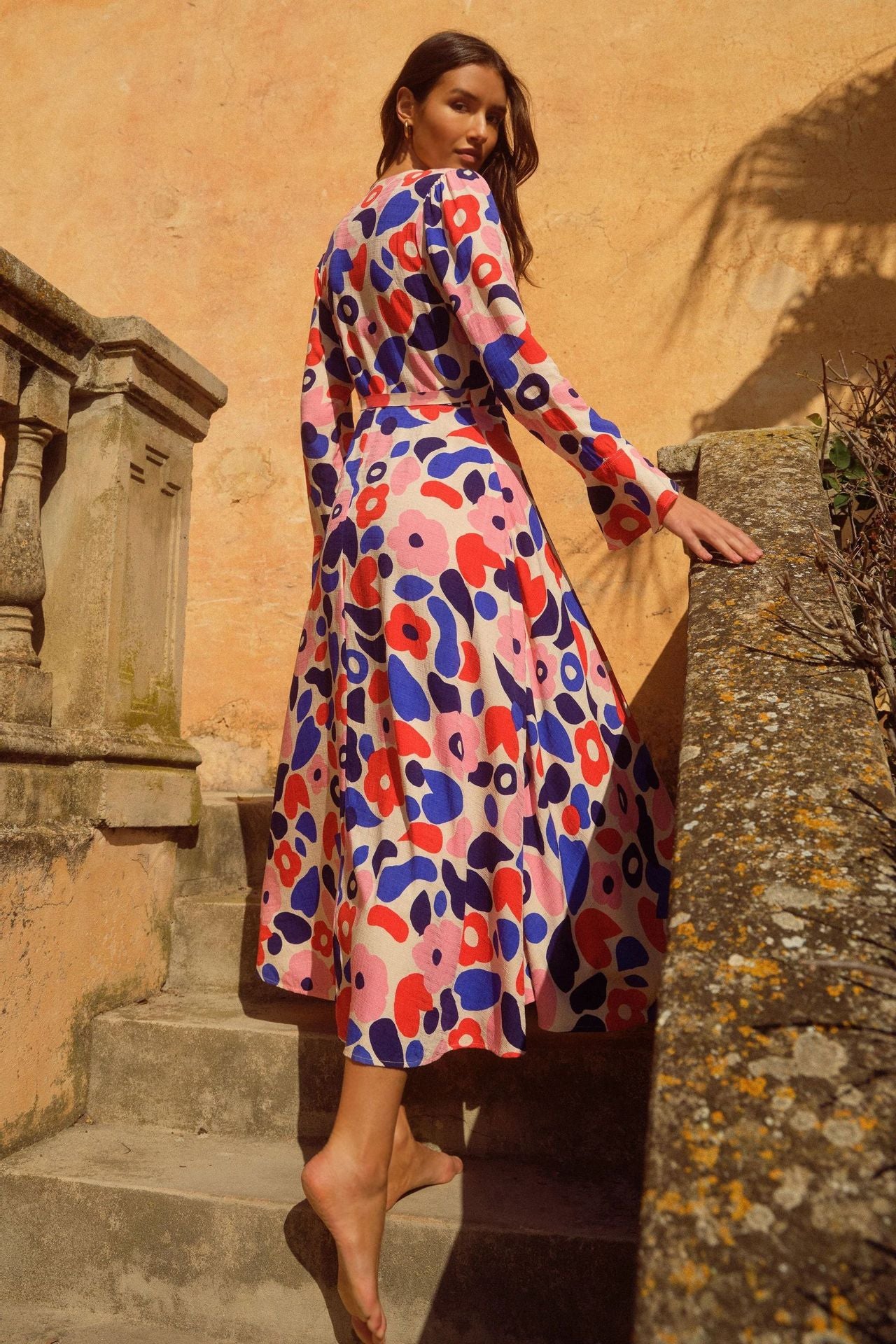 Pink Floral Printed Maxi Dress