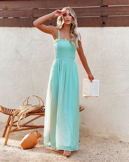 Shoulder Straps Flared Maxi Dress