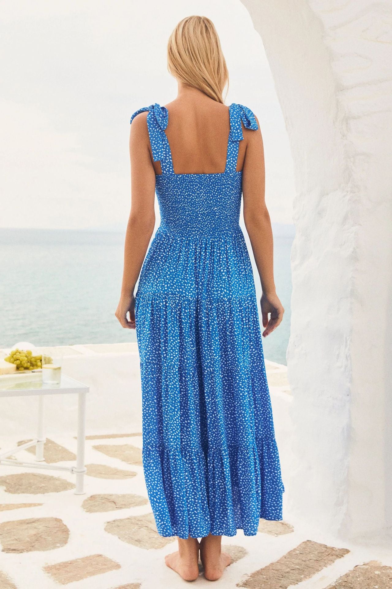 Print Tiered Maxi Dress