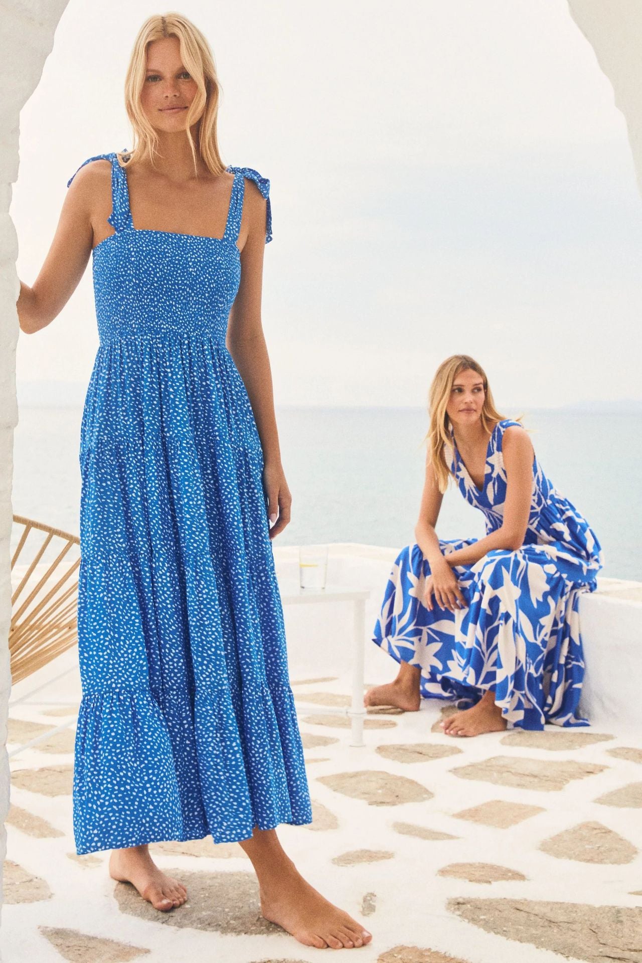 Print Tiered Maxi Dress