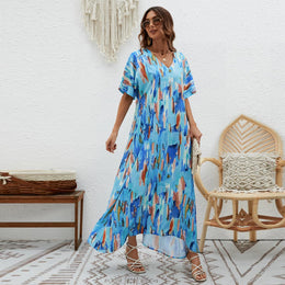 Abstract Printed Maxi Dress