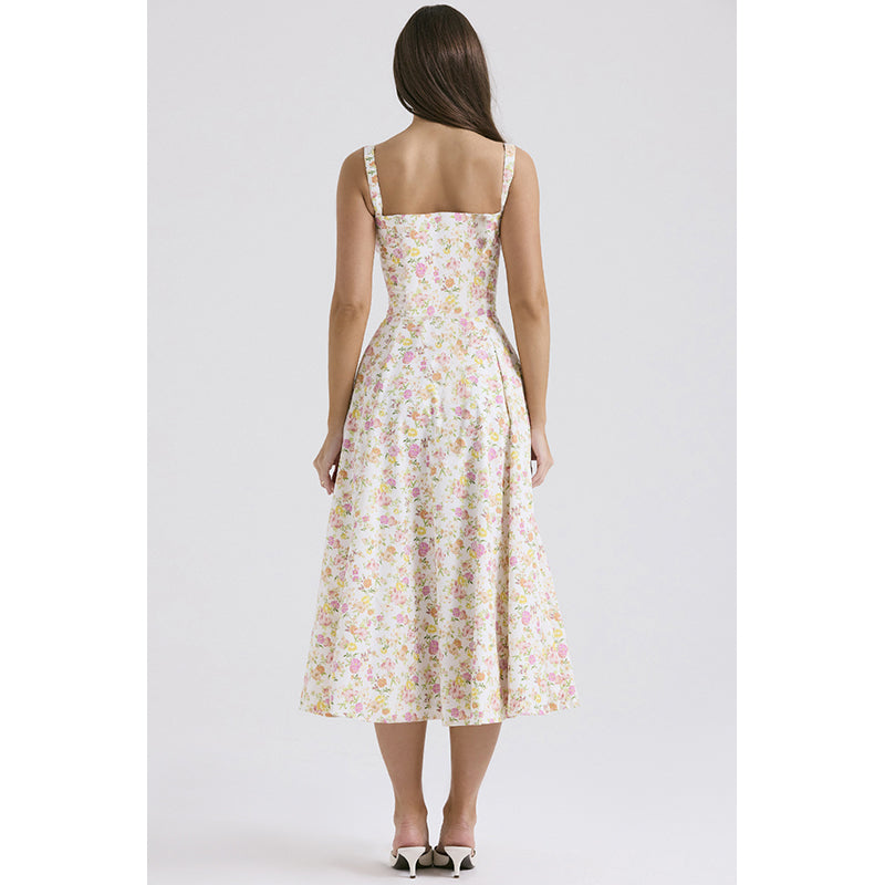Floral Print Fit & Flare Midi Dress