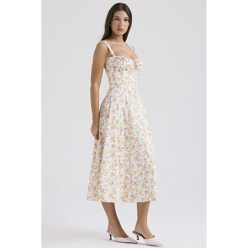 Floral Print Fit & Flare Midi Dress