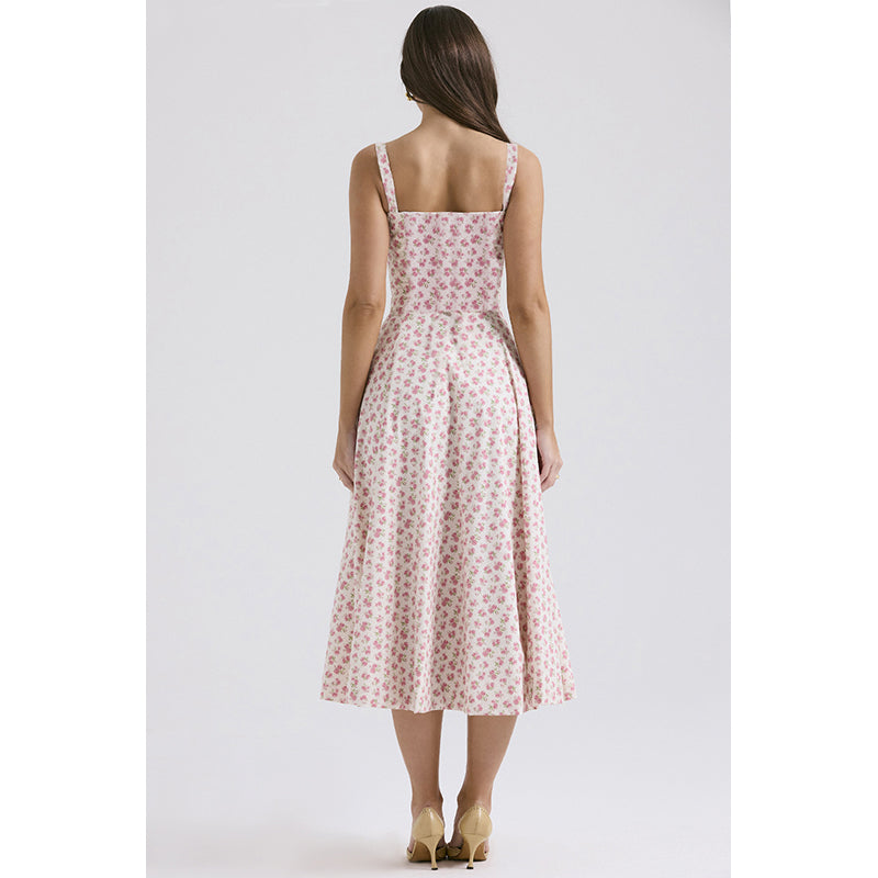 Floral Print Fit & Flare Midi Dress