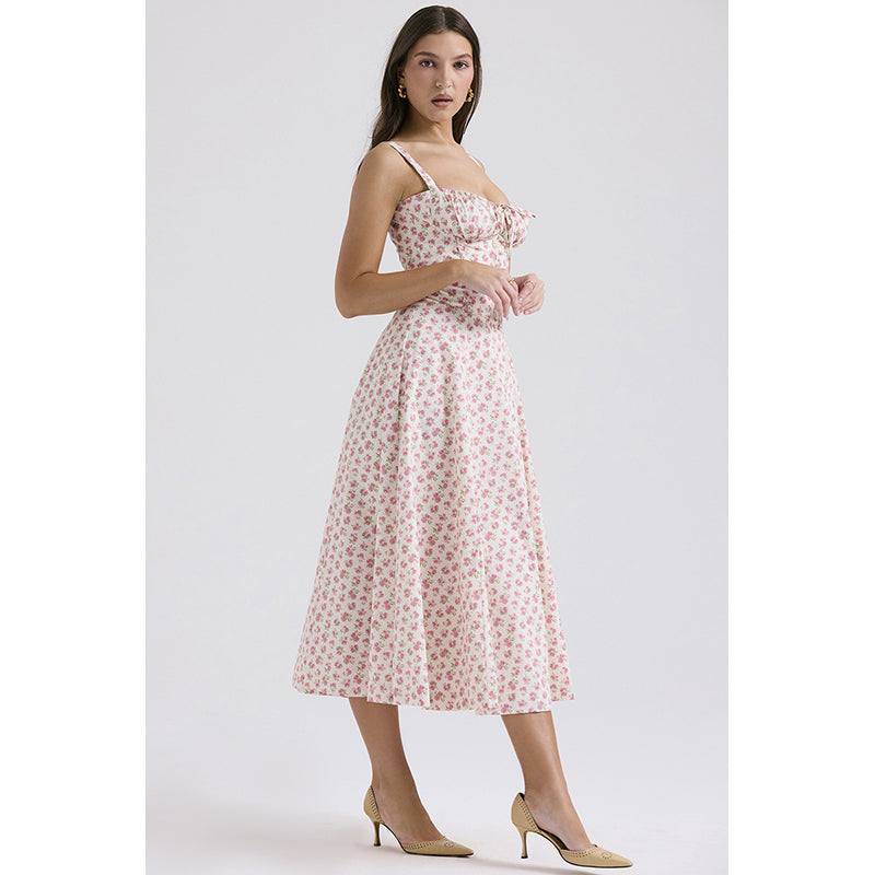 Floral Print Fit & Flare Midi Dress