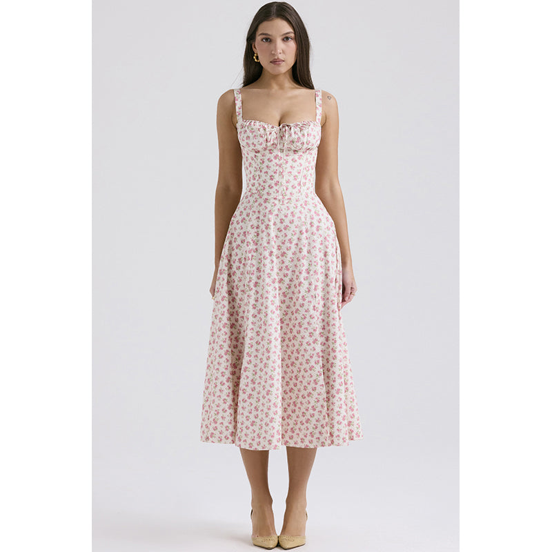 Floral Print Fit & Flare Midi Dress
