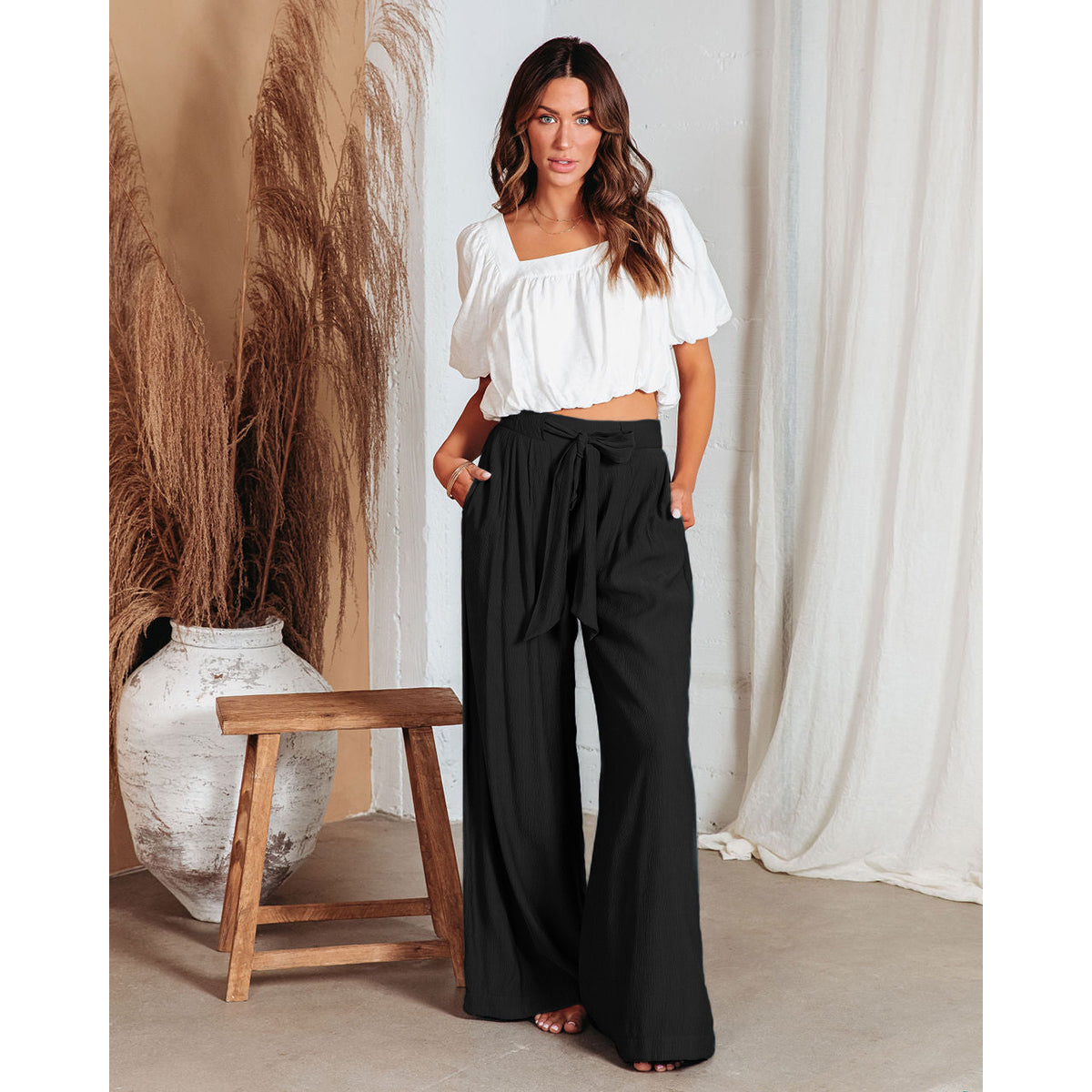Women Black Mid-Rise Flared Fit Trousers