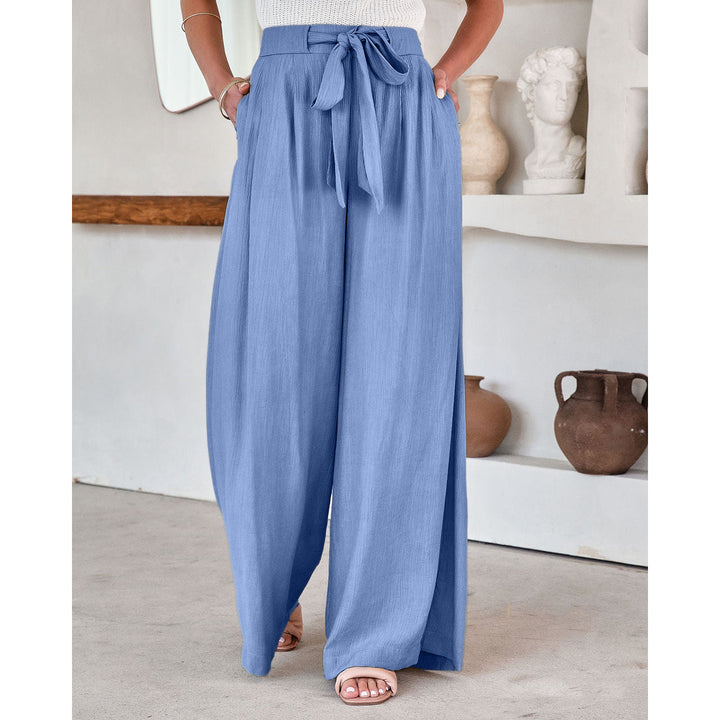 Women Blue Mid-Rise Flared Fit Trousers