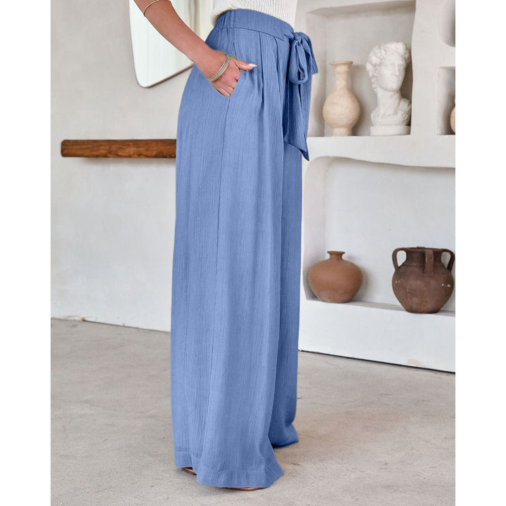 Women Blue Mid-Rise Flared Fit Trousers