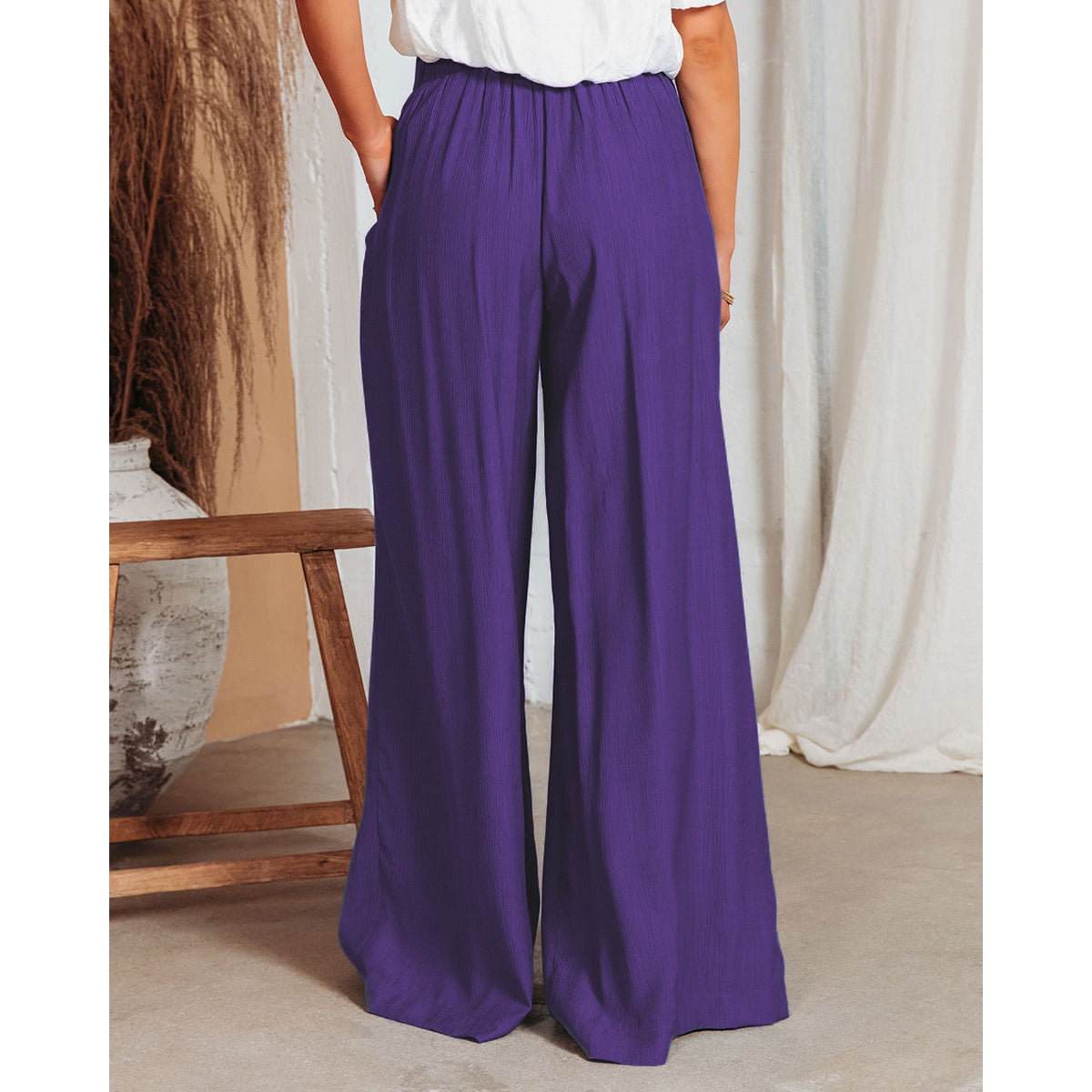 Women Purple Mid-Rise Flared Fit Trousers