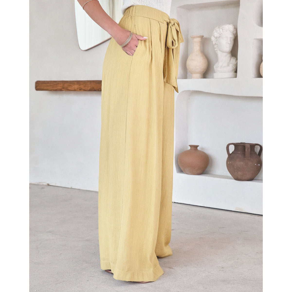 Women Beige Mid-Rise Flared Fit Trousers