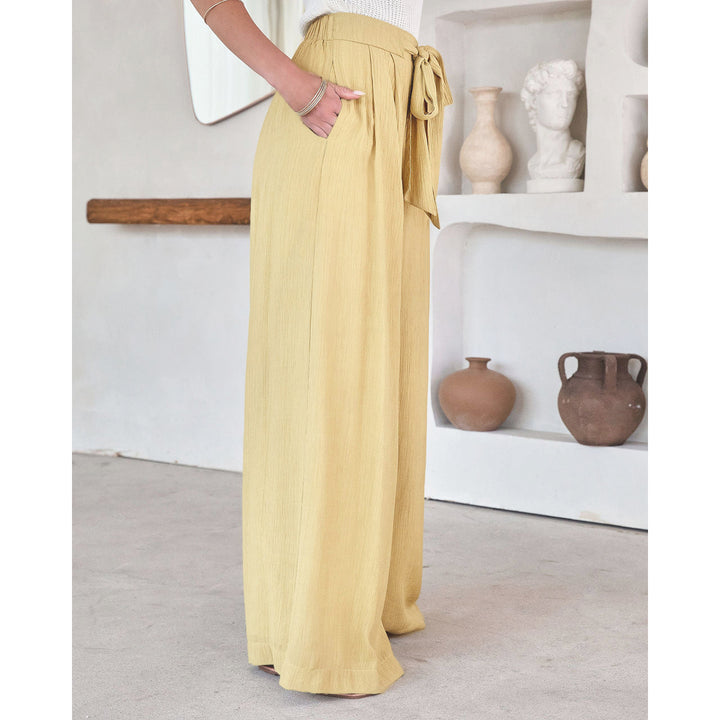 Women Beige Mid-Rise Flared Fit Trousers