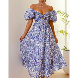 Floral Printed Fit n Flare Maxi Dress