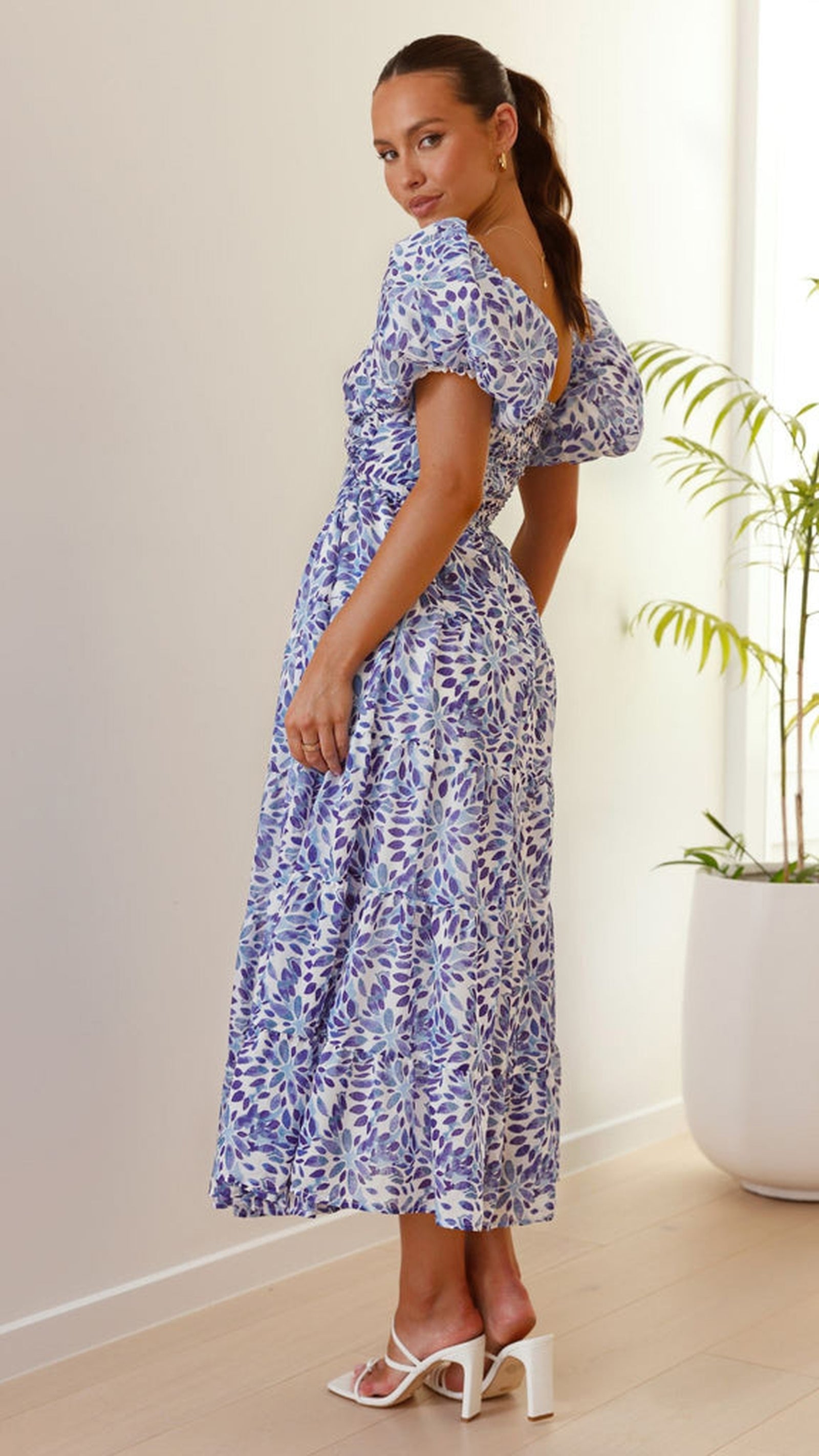 Floral Printed Fit n Flare Maxi Dress