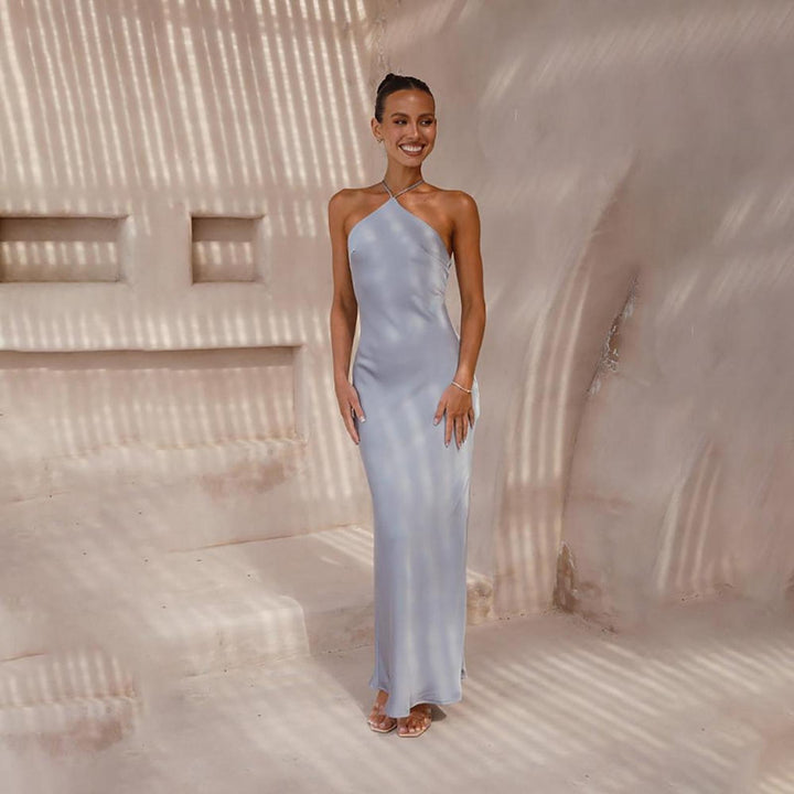 Solid Sleeveless Tie-Up Neck Maxi Dress