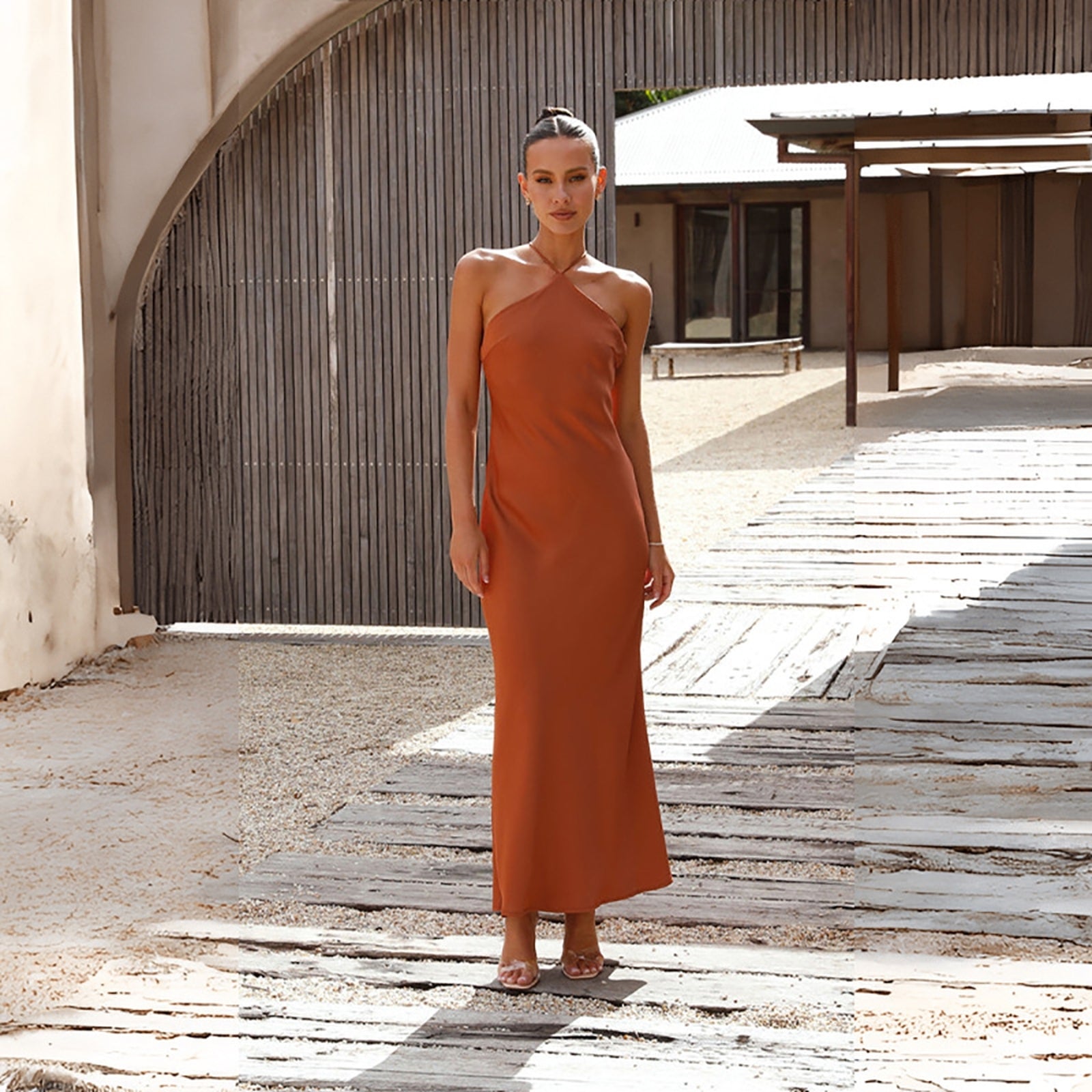 Women Halter Neck Maxi Dress