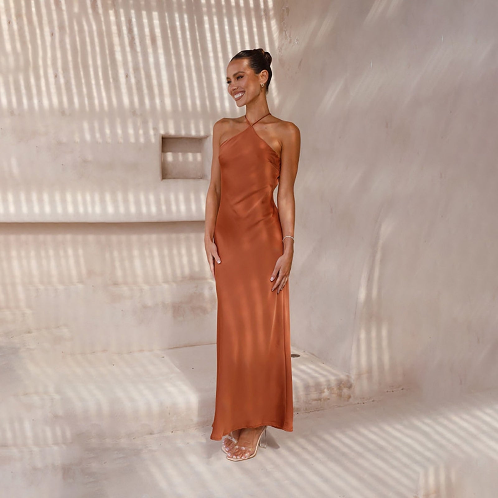 Women Halter Neck Maxi Dress