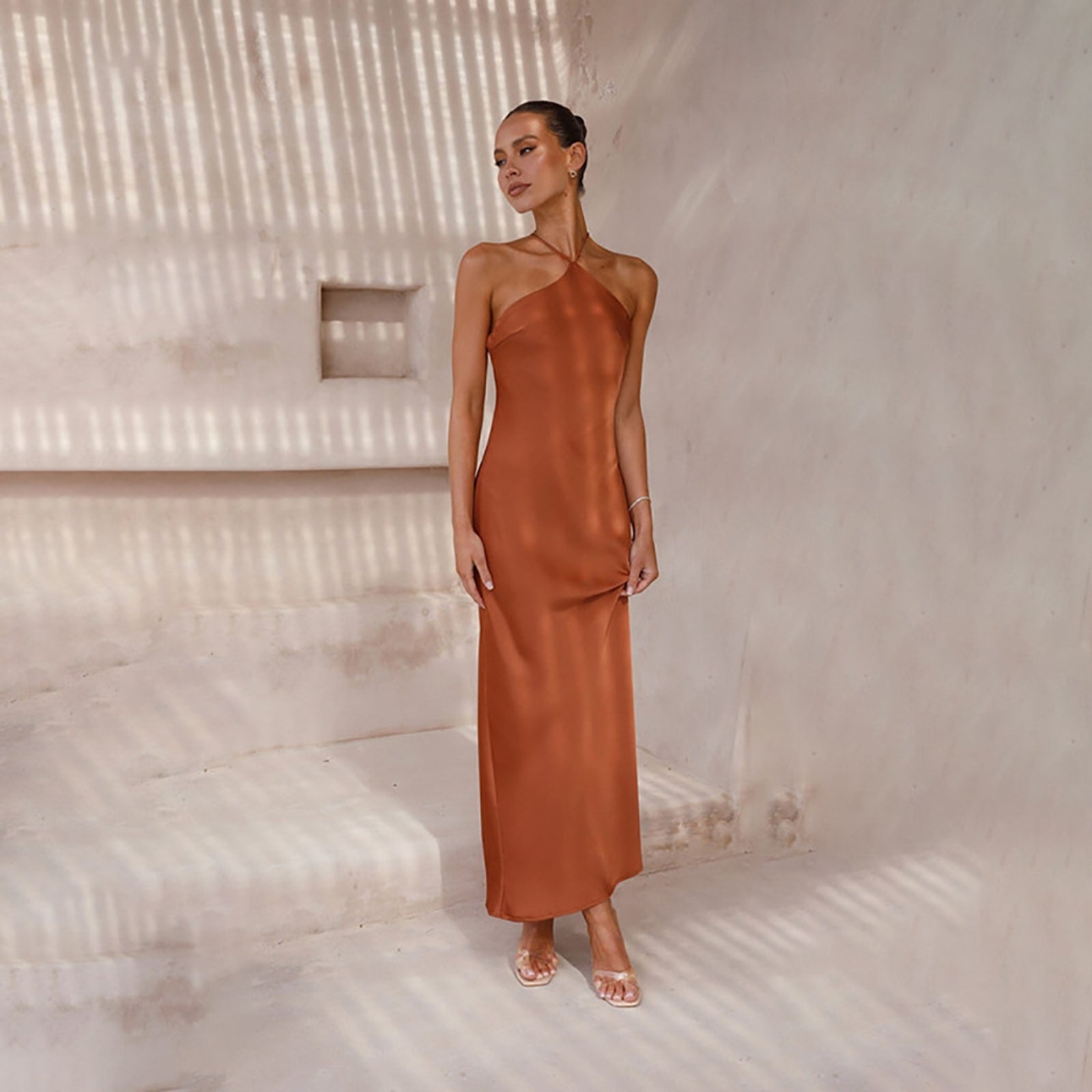 Women Halter Neck Maxi Dress