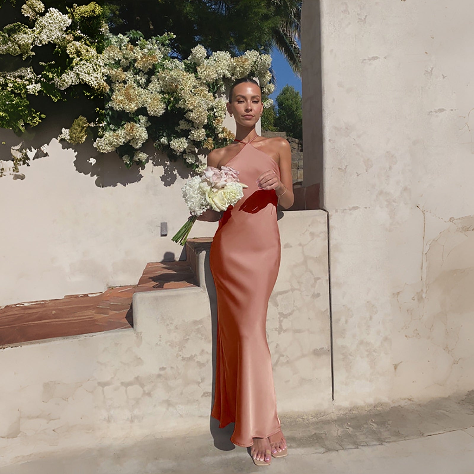 Women Shoulder Straps Maxi Dress
